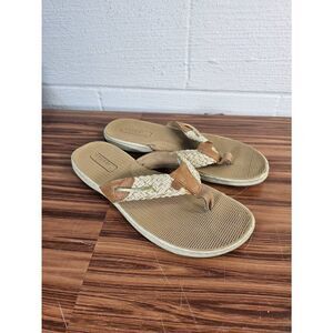Sperry Women's Parrotfish Flip Flop Sandals Tan/Cream Size 10